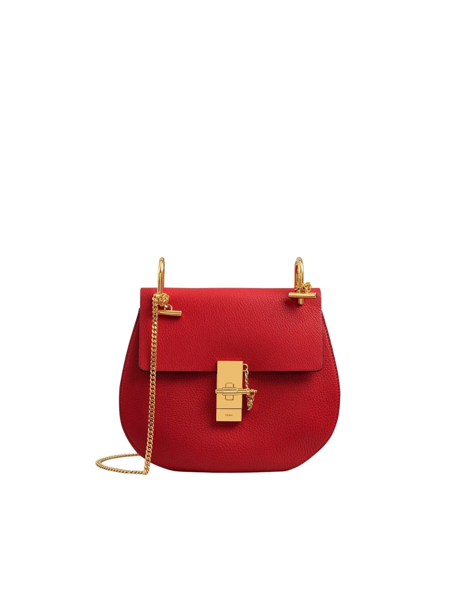 Sac porté épaule Drew en cuir - Plaid Red