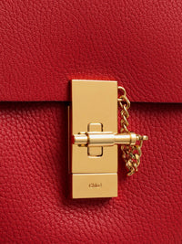 Sac porté épaule Drew en cuir - Plaid Red