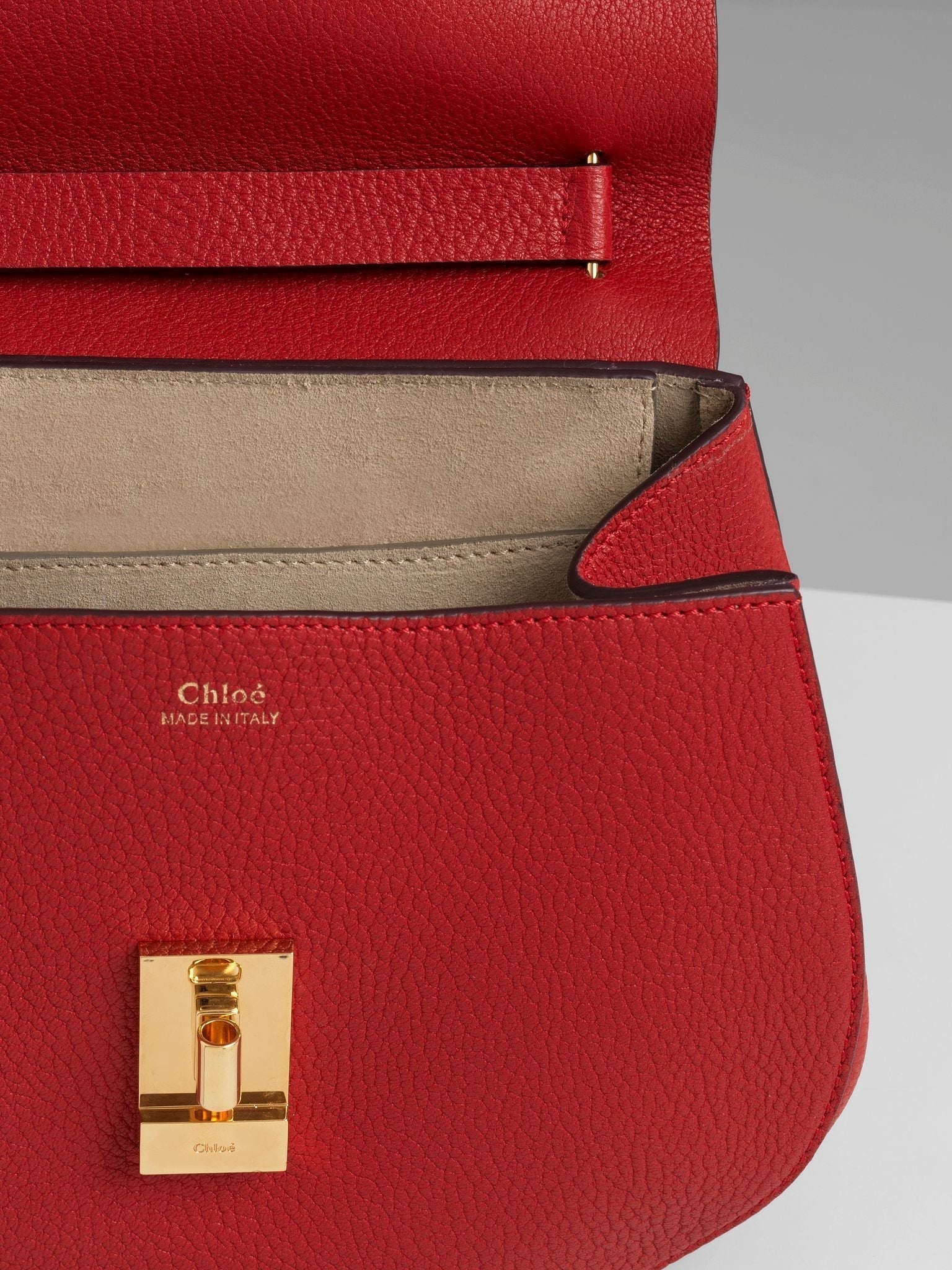 Sac porté épaule Drew en cuir - Plaid Red
