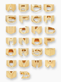 Bague Big Alphabet en laiton - Gold F