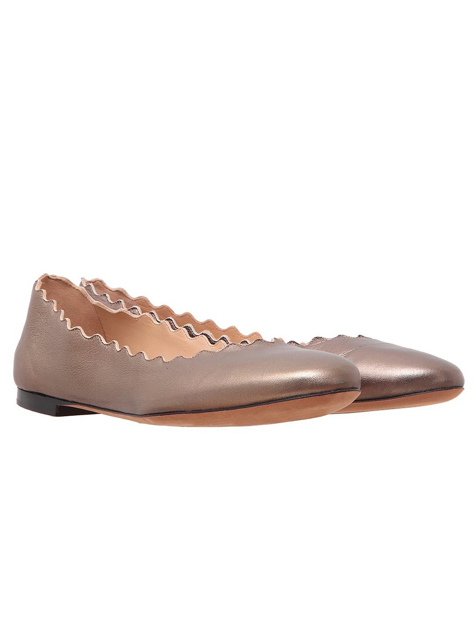 Ballerines Lauren en cuir - Silver