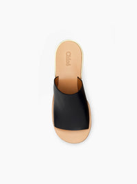 Mules Camille compensées en cuir - Black