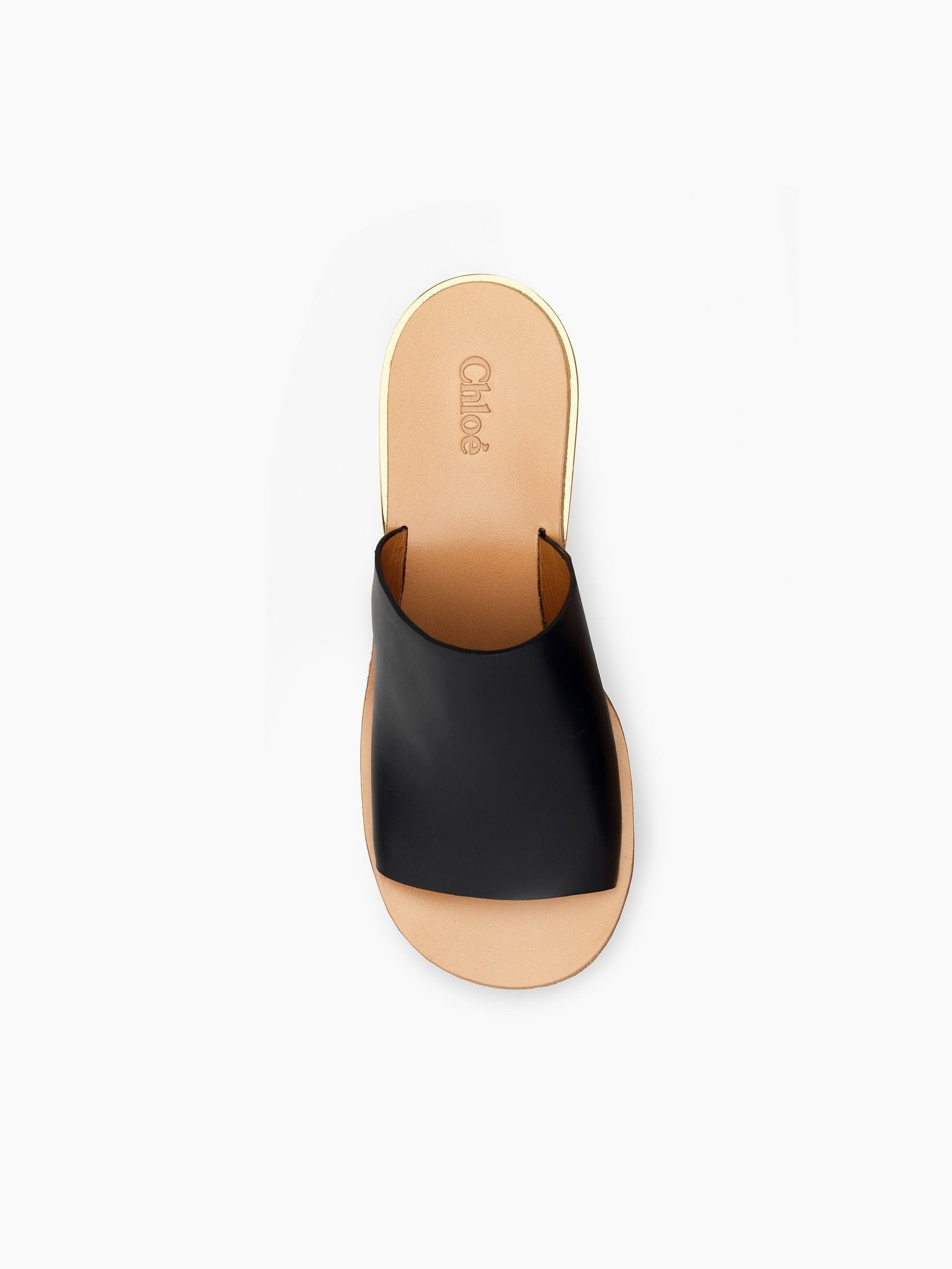 Mules Camille compensées en cuir - Black