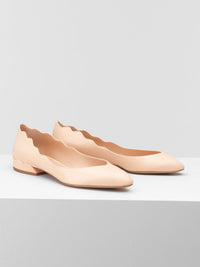 Ballerines Lauren à talons en cuir - Delicate Pink