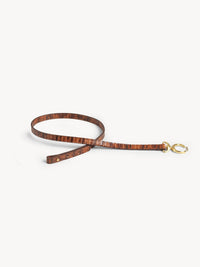 Ceinture fine boucle logo Chloé en cuir - Chestnut Brown