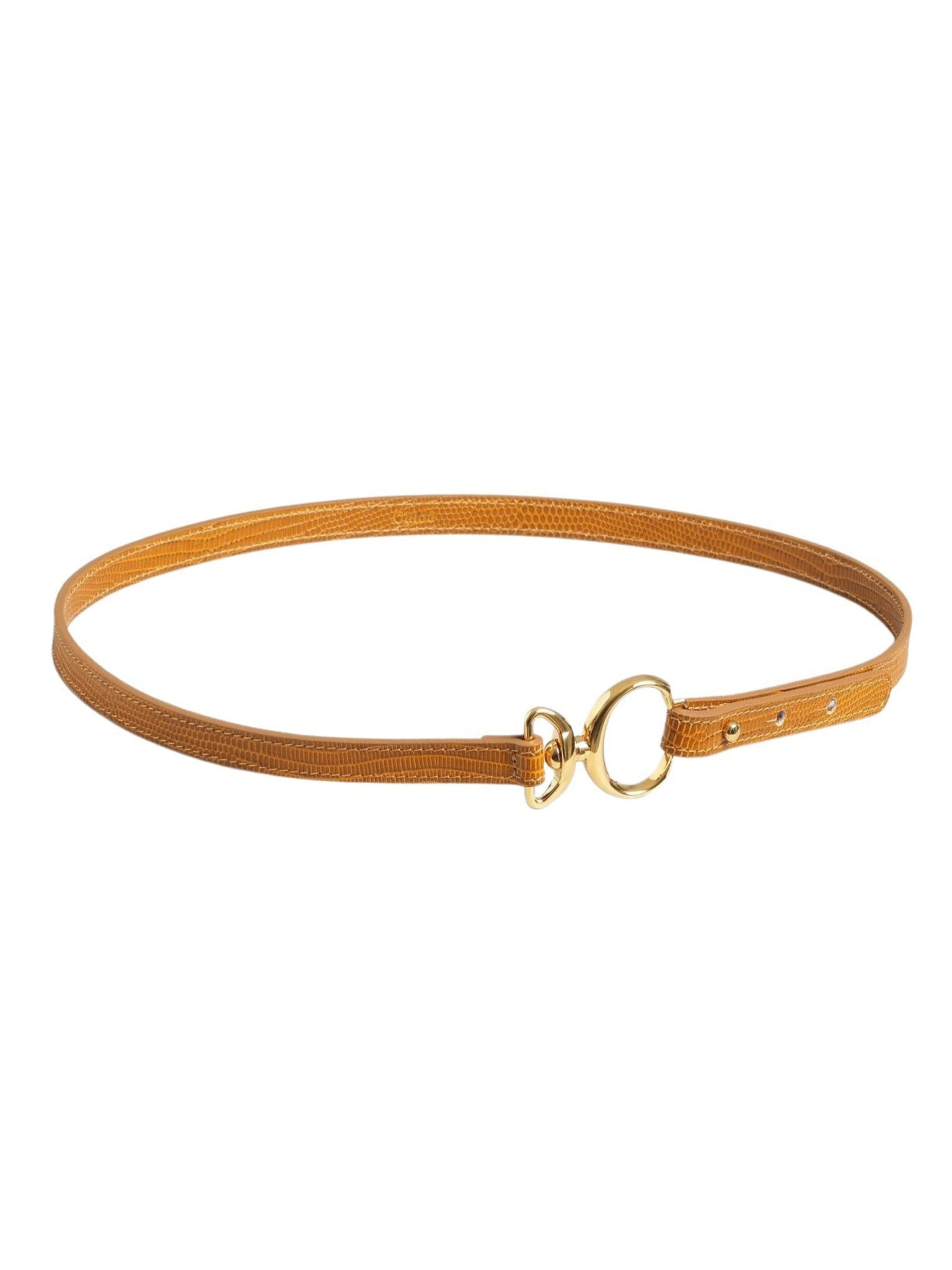 Ceinture Chloé «C» en cuir - Dusty Camel
