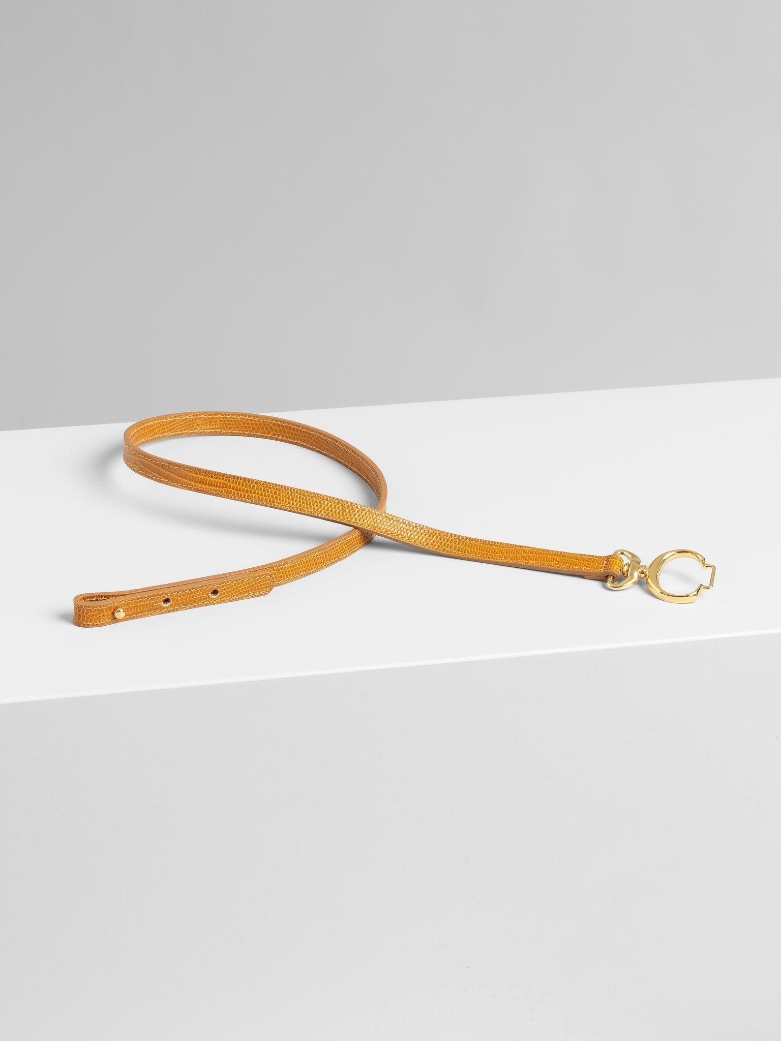 Ceinture Chloé «C» en cuir - Dusty Camel