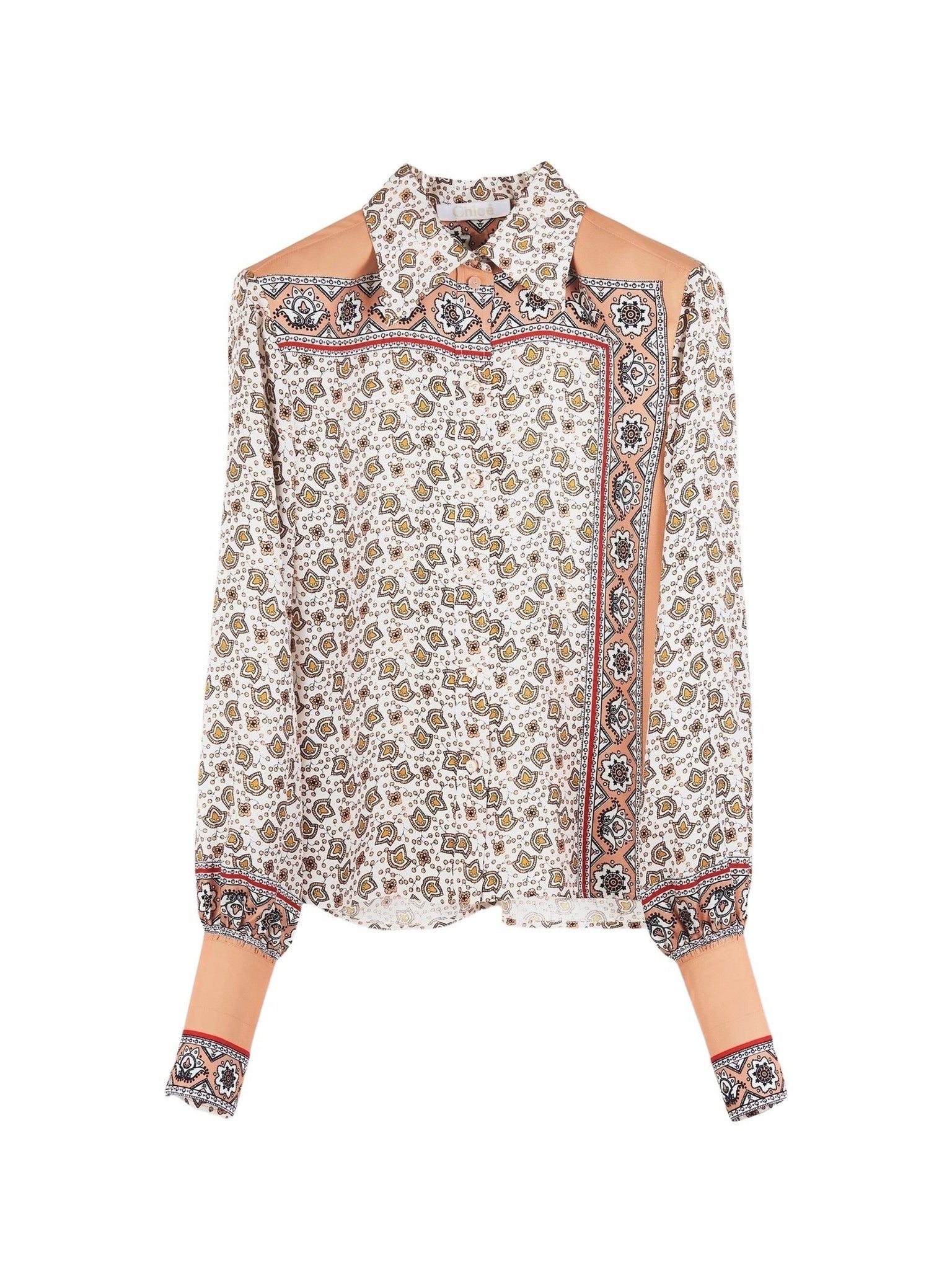 Chemise fluide en soie - Pink & White