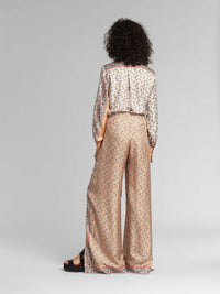 Chemise fluide en soie - Pink & White