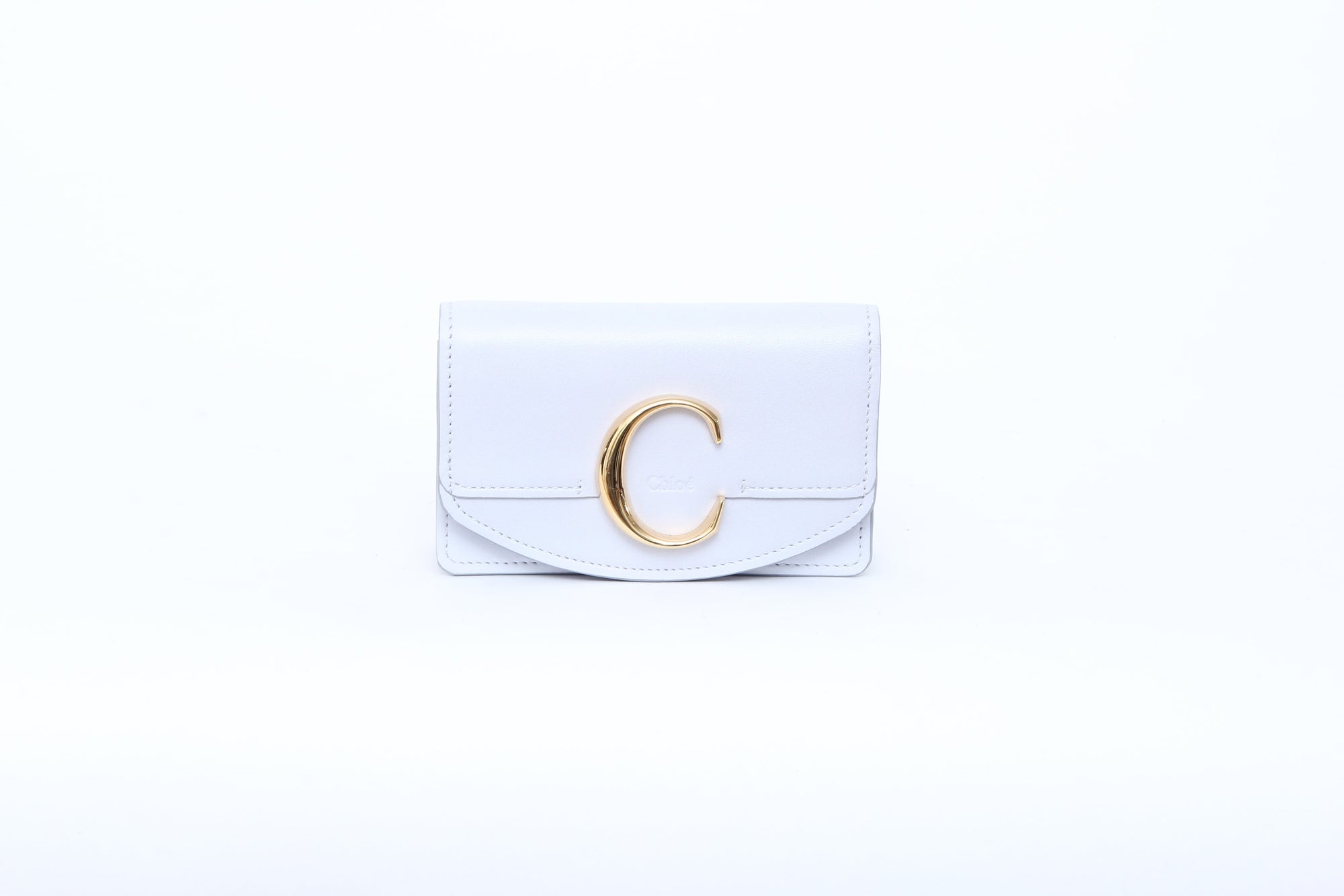 Porte-cartes C en cuir brillant - Nuage Léger
