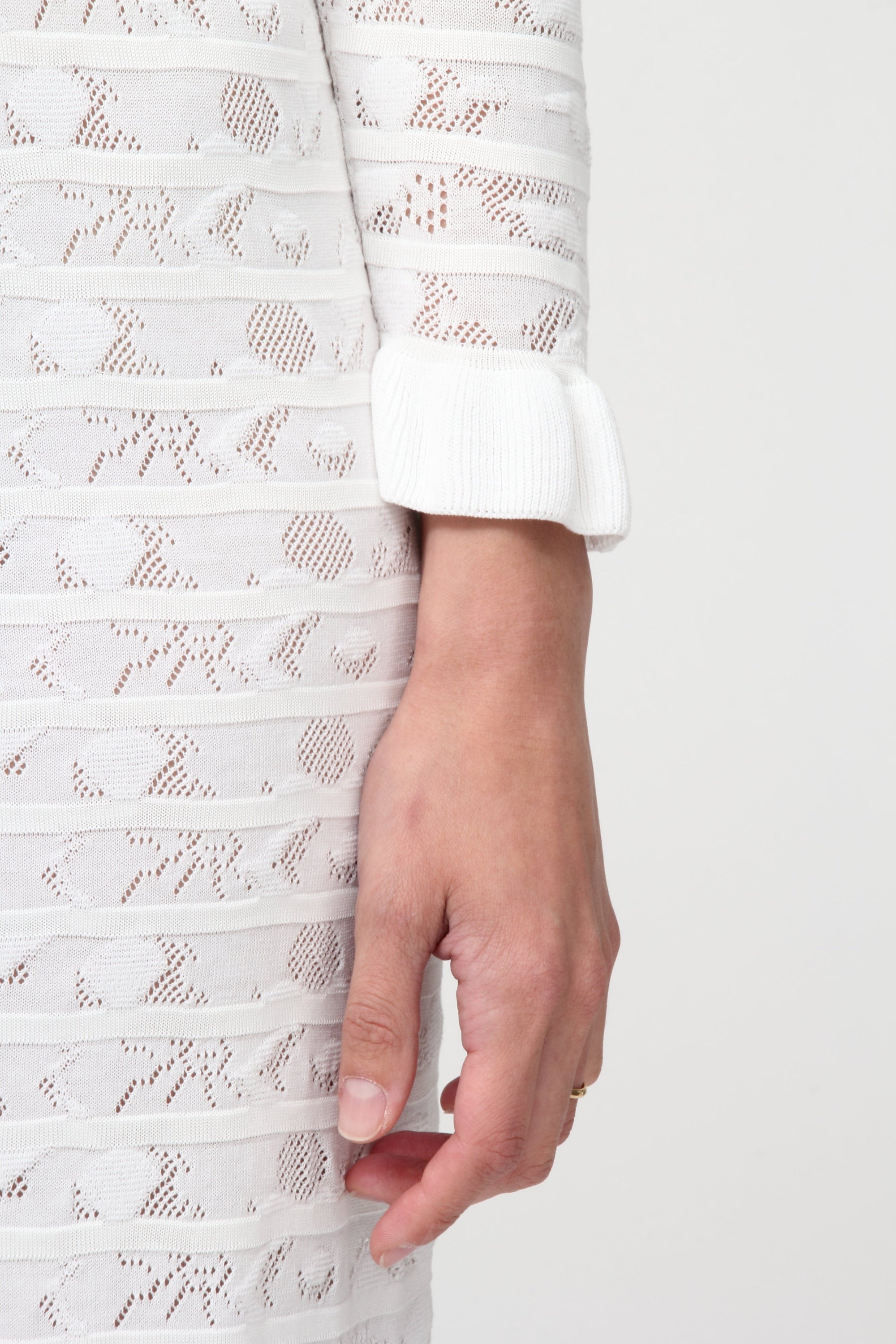 Robe marinière en maille pointelle - Lait Iconique