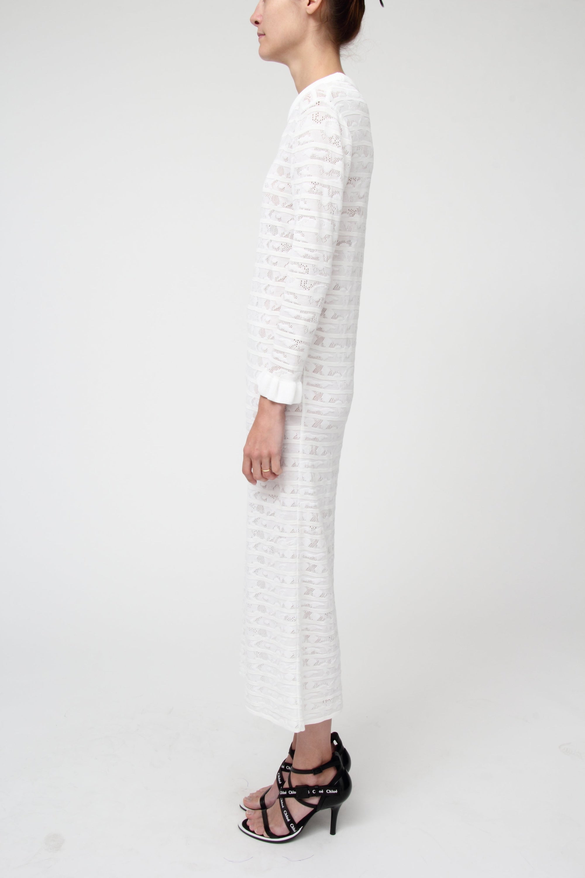 Robe marinière en maille pointelle - Lait Iconique