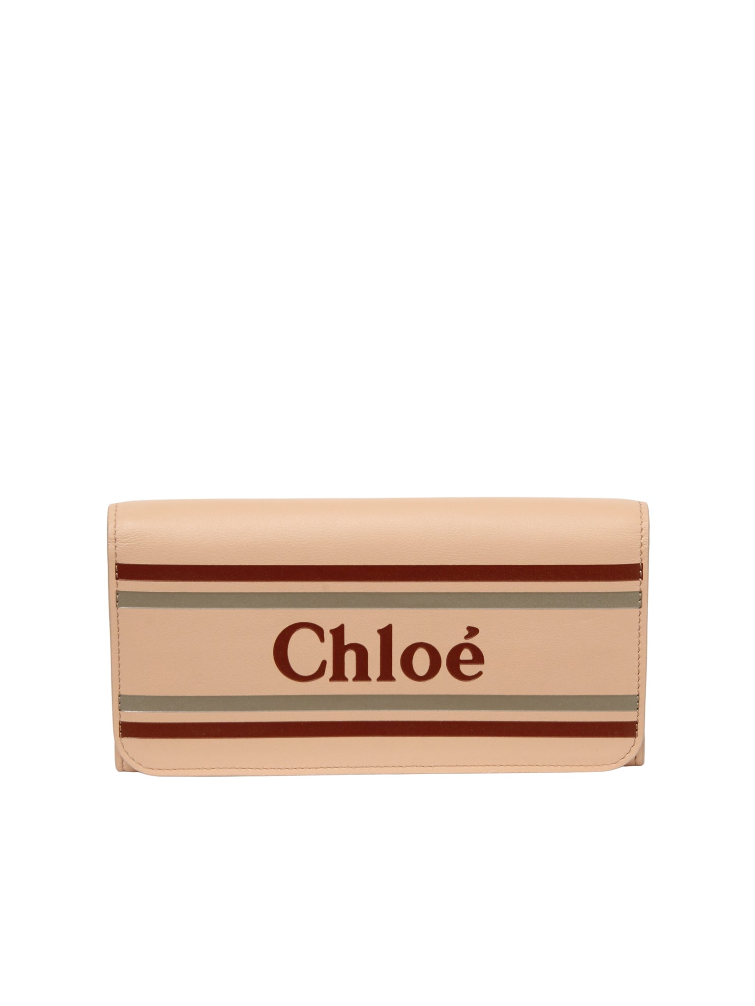 Portefeuille long Vick en cuir - Biscuit Pink