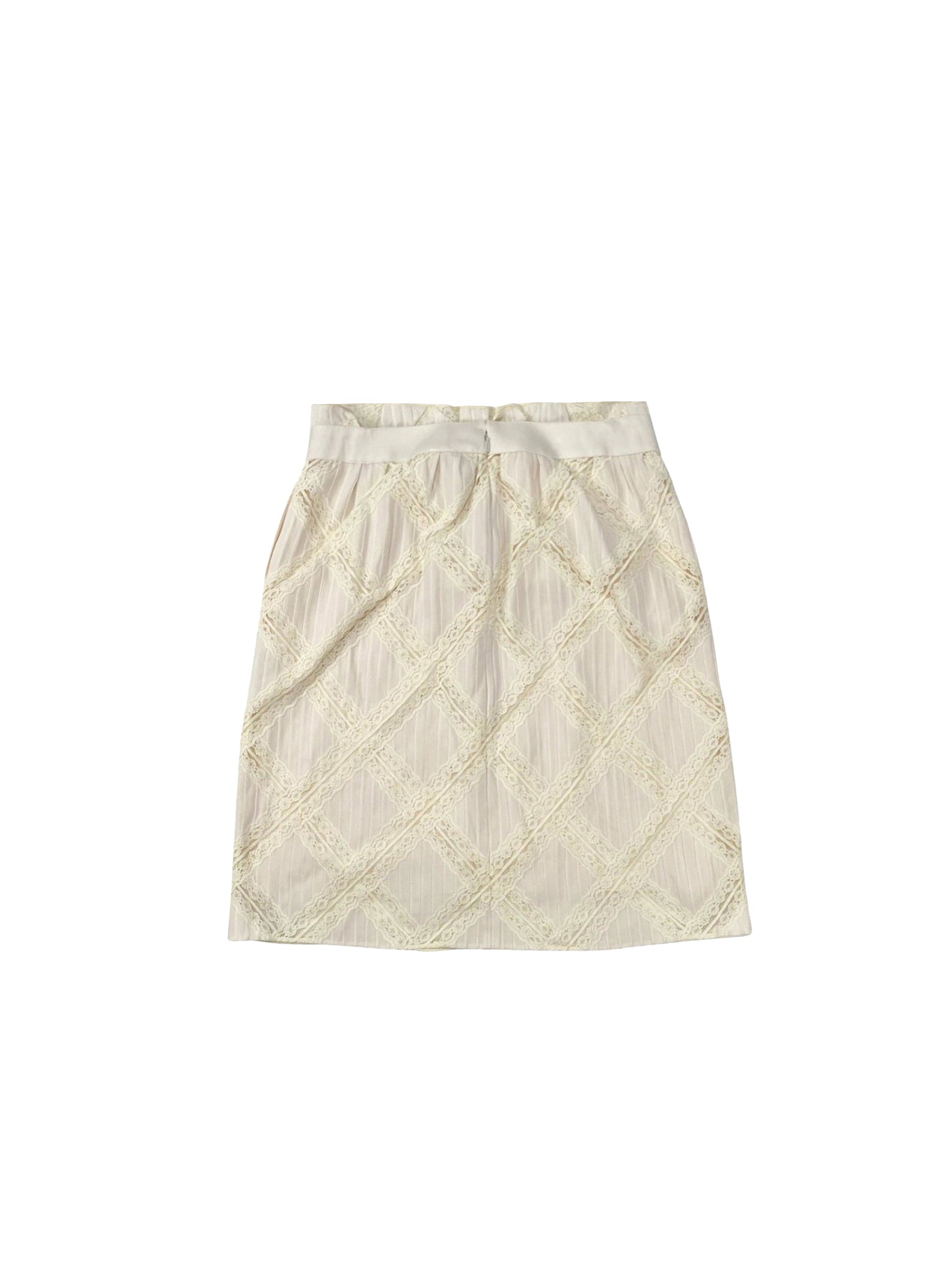 Jupe courte brodée en dentelle - Buttercream