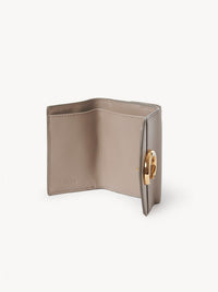 Mini portefeuille trois volets en cuir brillant - Motty Grey