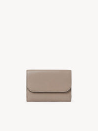 Mini portefeuille trois volets en cuir brillant - Motty Grey