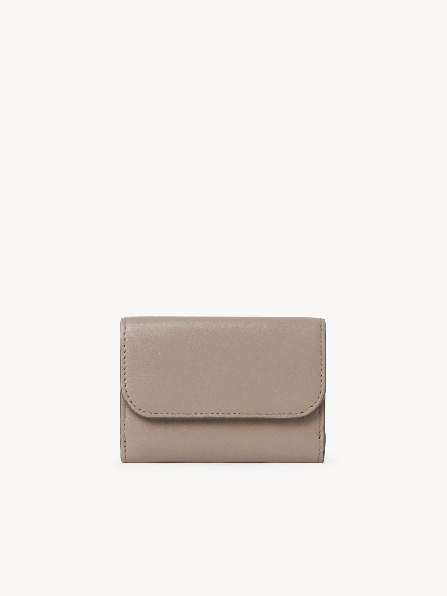 Mini portefeuille trois volets en cuir brillant - Motty Grey