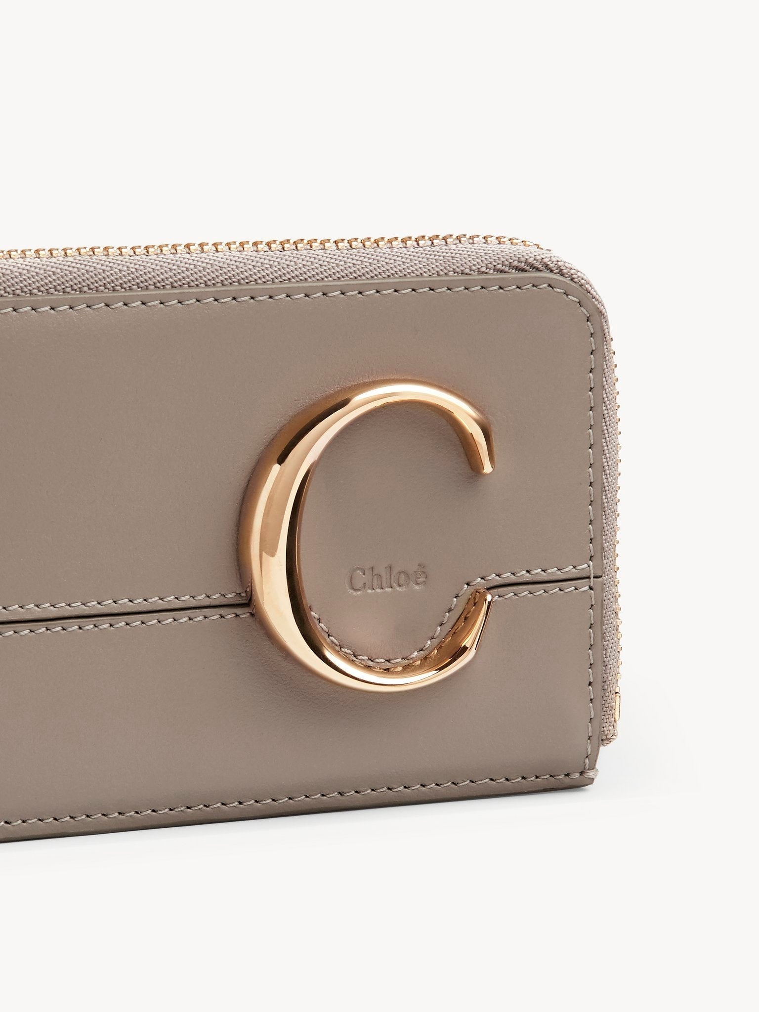 Porte-monnaie Chloé C en cuir - Motty Grey