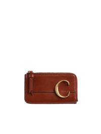 Porte-monnaie Chloé C en cuir - Sepia Brown