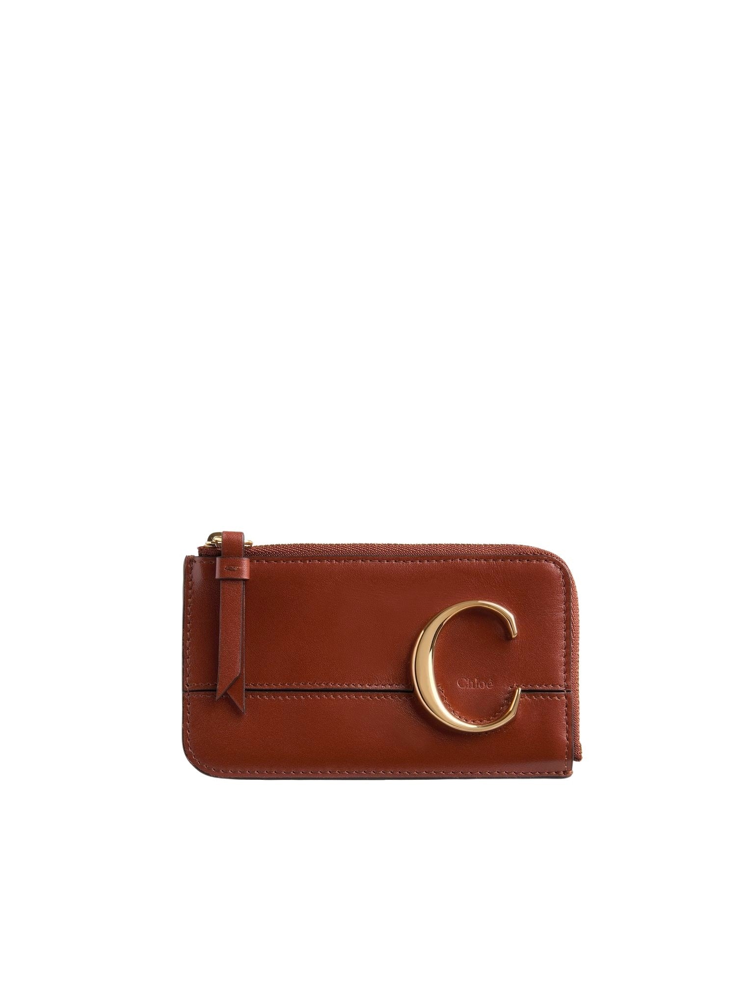 Porte-monnaie Chloé C en cuir - Sepia Brown