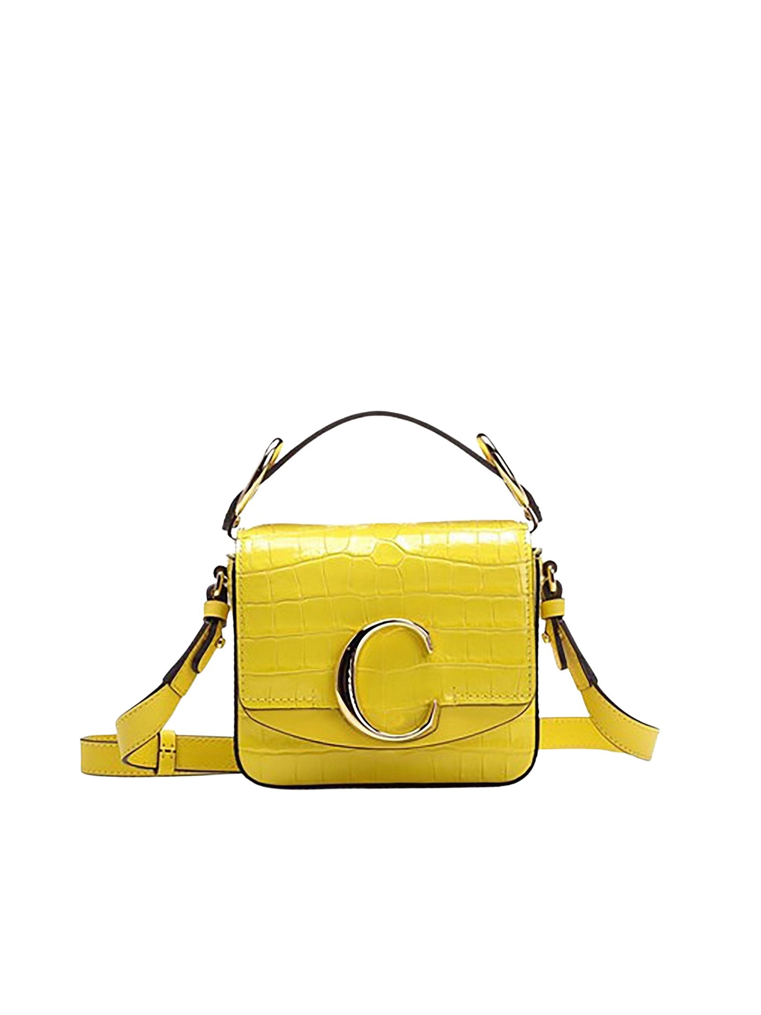 Mini sac Chloé C en cuir - Joyful Yellow