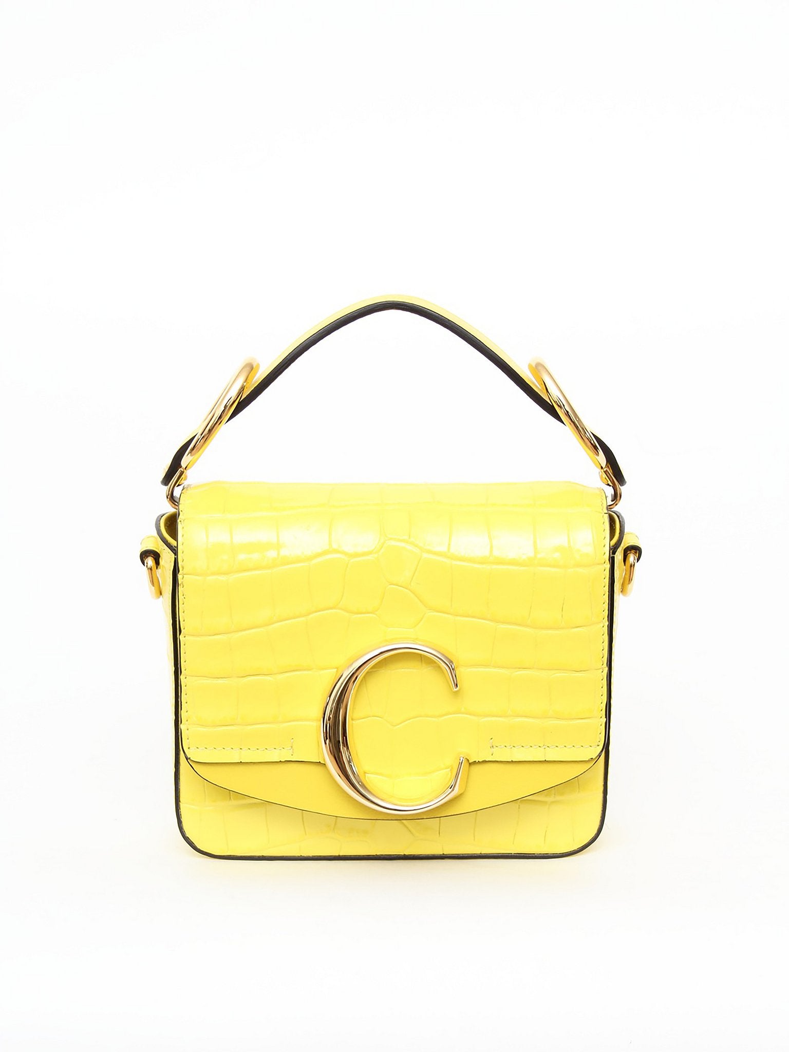 Mini sac Chloé C en cuir - Joyful Yellow