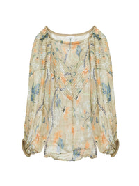 Blouse épaules nues - Green & Orange