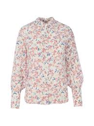 Top en crêpe à imprimé floral - Blanc Rose