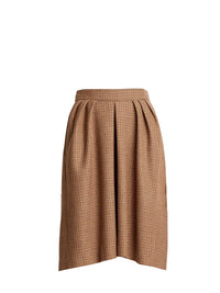 Jupe en laine pied-de-poule douce - Beige Brown