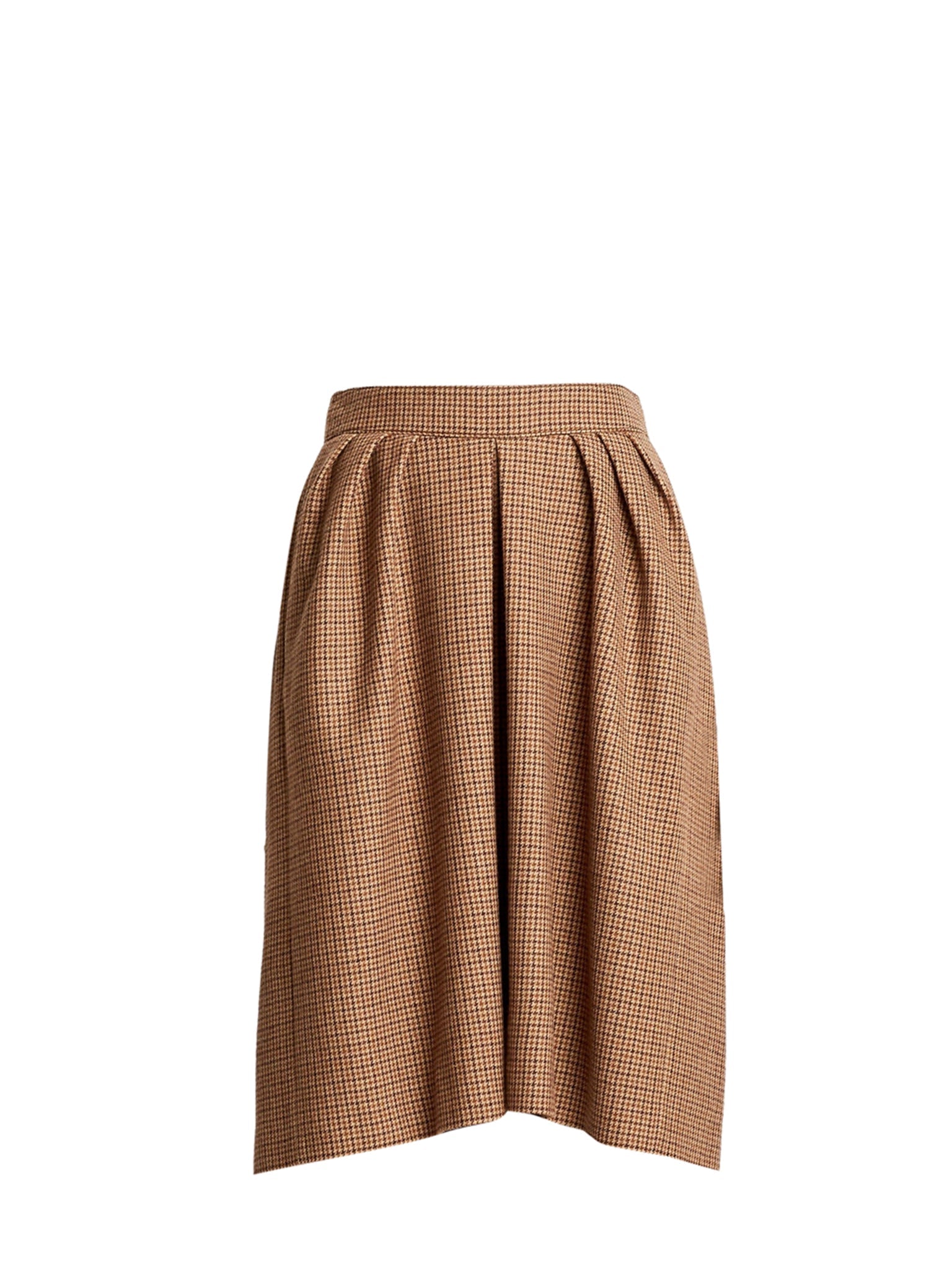 Jupe en laine pied-de-poule douce - Beige Brown