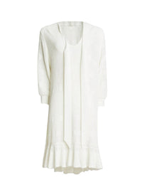 Robe mi-longue en maille ajouré - Eden White