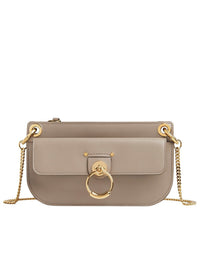 Pochette à bandoulière en cuir lisse - Motty Grey