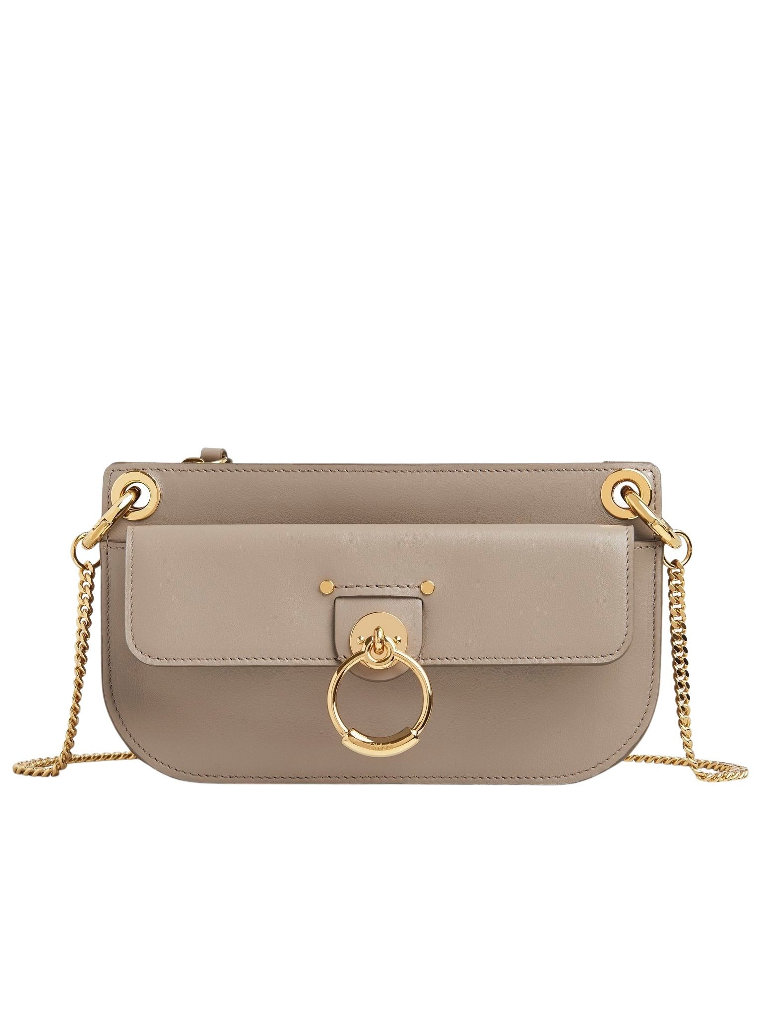 Pochette à bandoulière en cuir lisse - Motty Grey