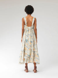 Robe midi imprimé - Green & Orange