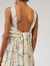 Robe midi imprimé - Green & Orange
