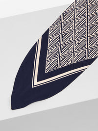 Foulard Signature en soie - Dark Denim