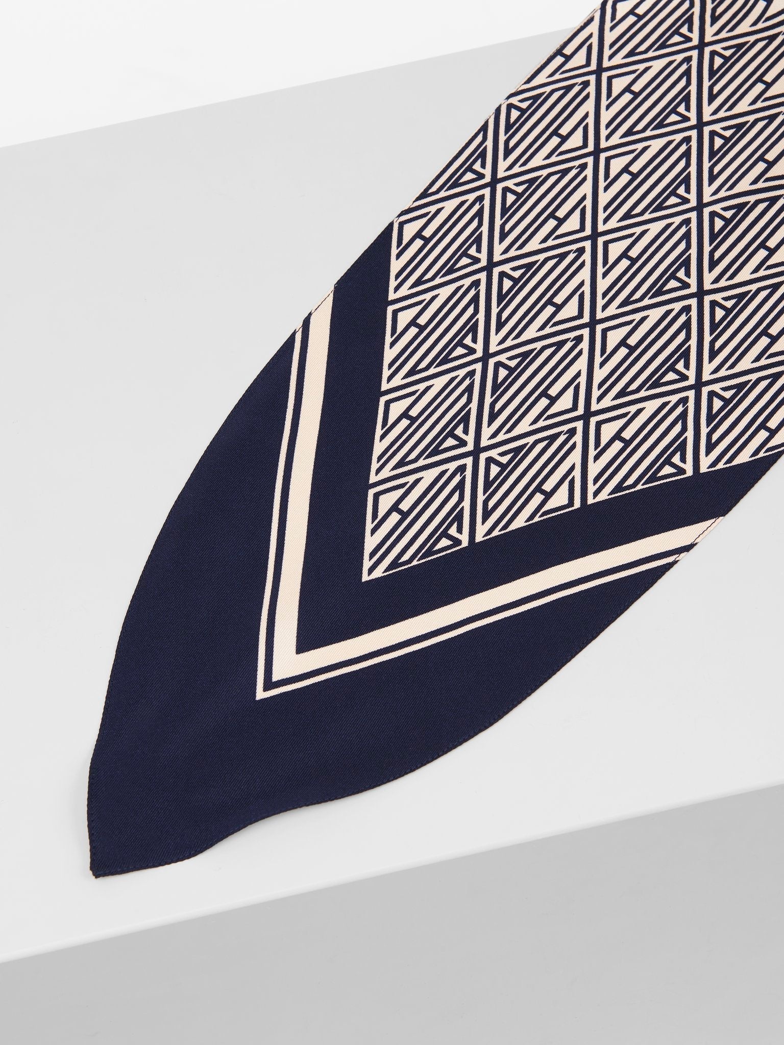 Foulard Signature en soie - Dark Denim