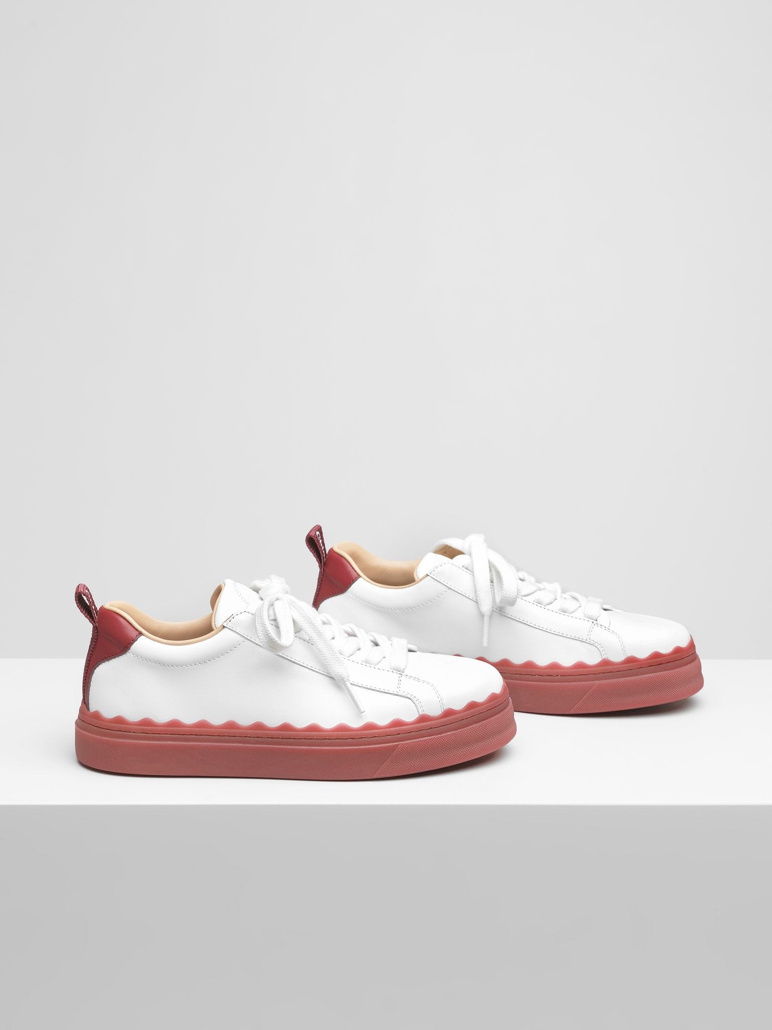 Baskets Lauren en cuir - Dawn Red