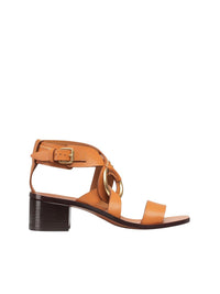 Sandales à talons Demi en cuir - Cognac Brown