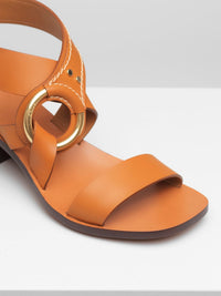 Sandales à talons Demi en cuir - Cognac Brown