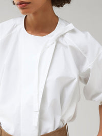 Blouse manches bouffantes structurée - White