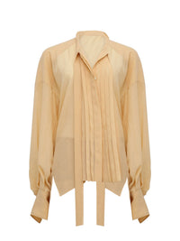 Blouse col lavallière en soie - Delicate Pink