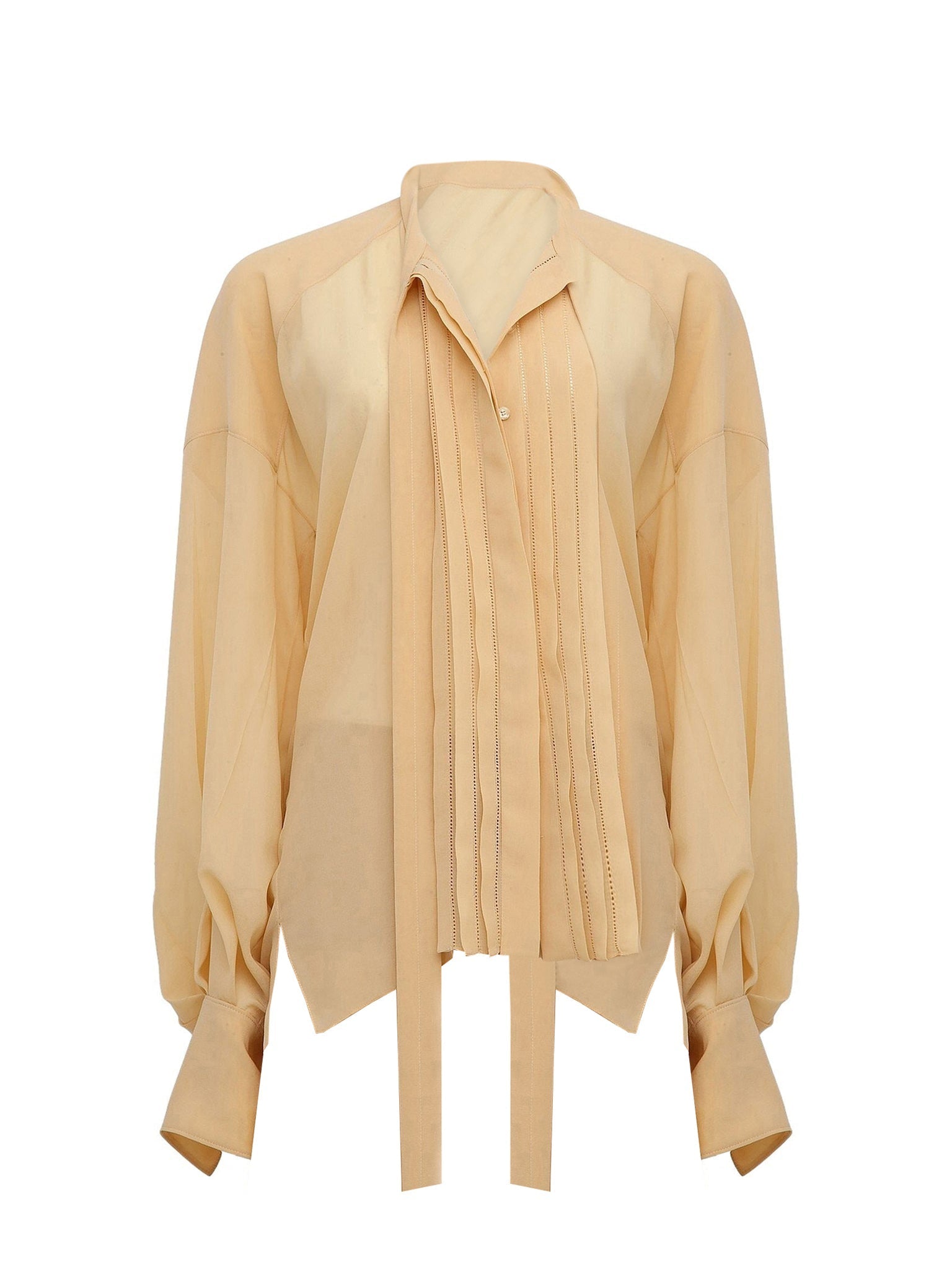 Blouse col lavallière en soie - Delicate Pink