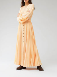 Robe manches longues en soie - Peach Orange