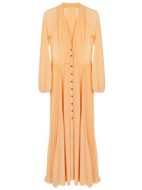 Robe manches longues en soie - Peach Orange