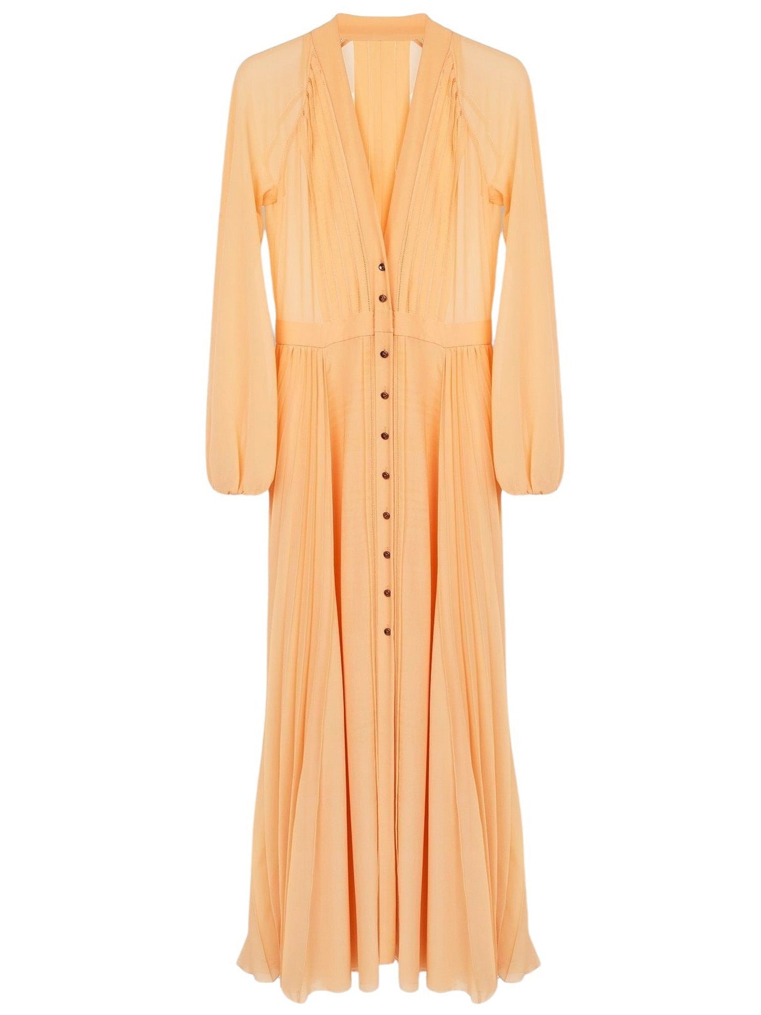 Robe manches longues en soie - Peach Orange