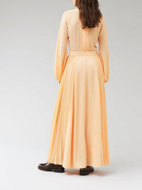 Robe manches longues en soie - Peach Orange