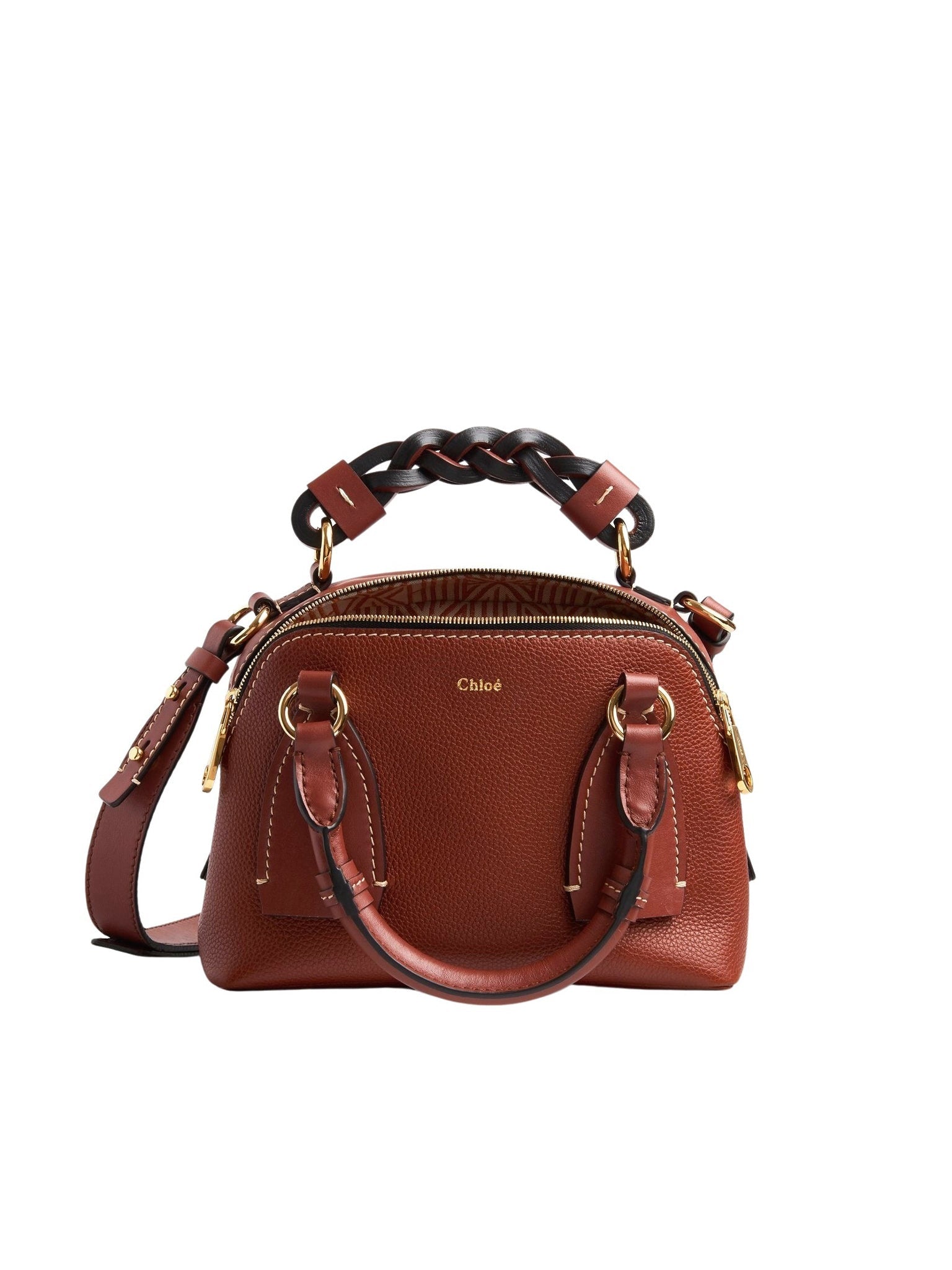 Petit sac de jour Daria en cuir - Sepia Brown
