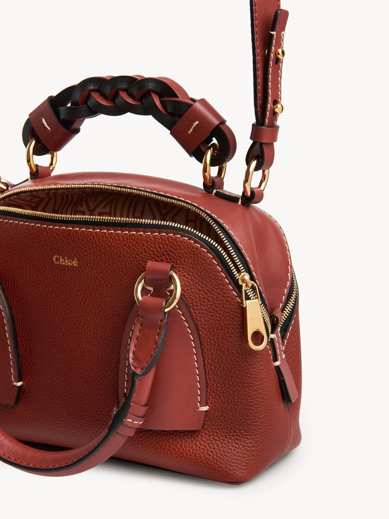 Petit sac de jour Daria en cuir - Sepia Brown