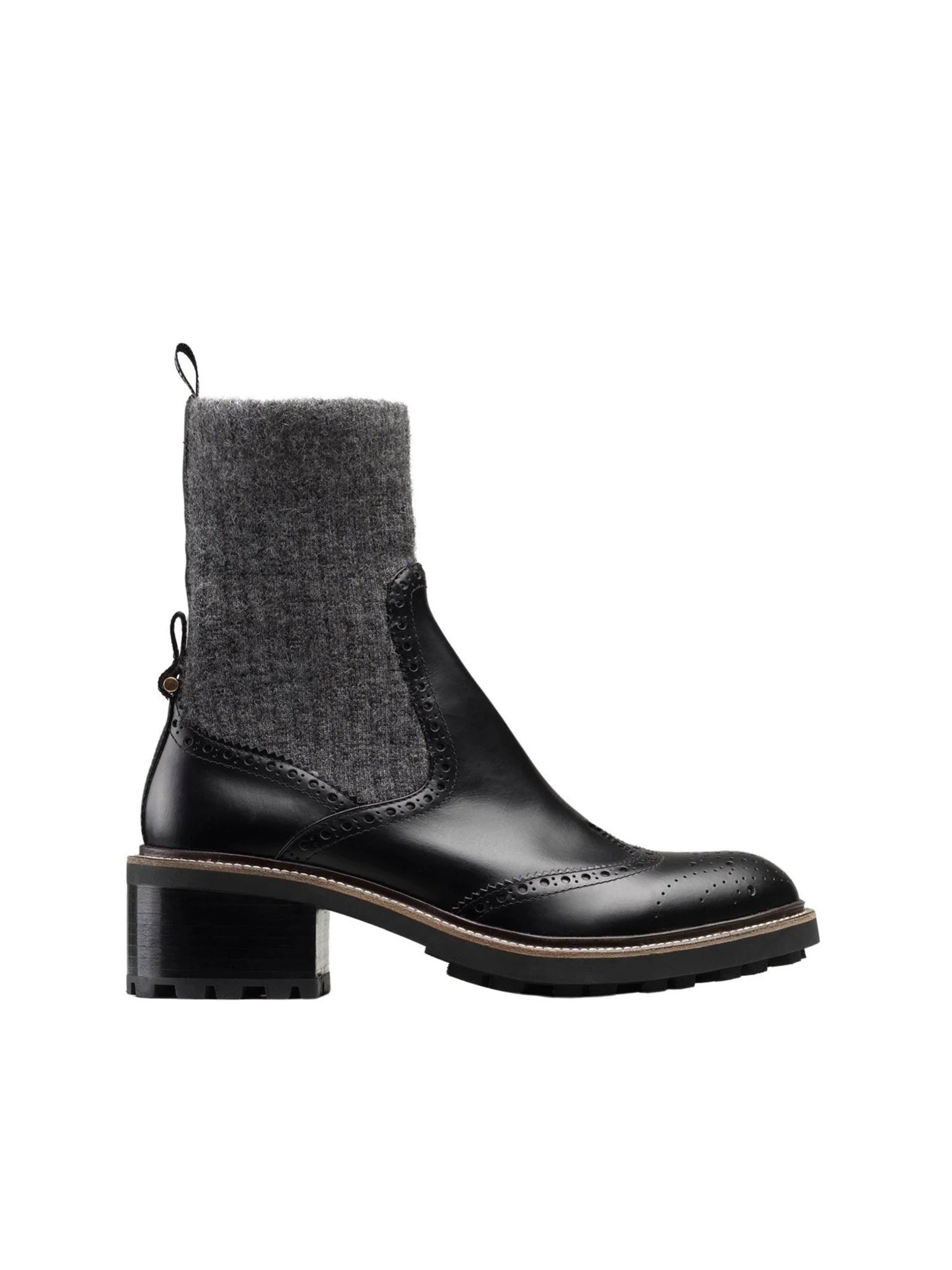 Bottines chaussettes Franne en cuir - Black